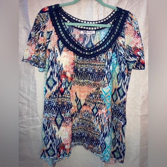 Women’s Inspire Blouse Size XL Multicolor Pattern - Picture 1 of 9